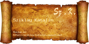 Sziklay Katalin névjegykártya
