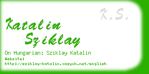 katalin sziklay business card